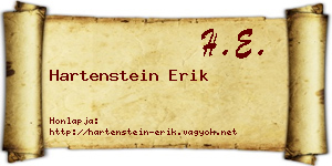 Hartenstein Erik névjegykártya